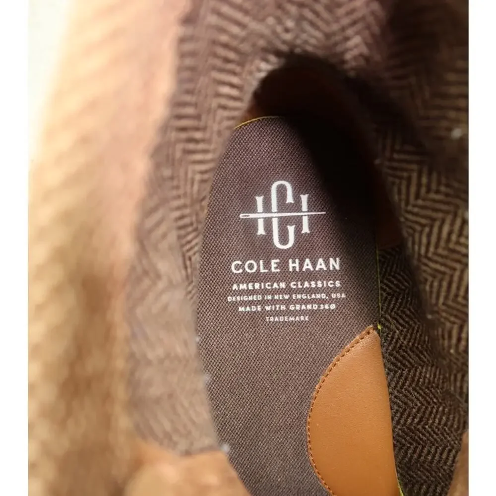 COLE HAAN Mens Brown American Classics Round Toe Block Heel Leather Boots 10